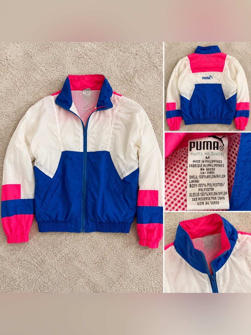 Vintage Puma Colorblock Windbreaker Jacket